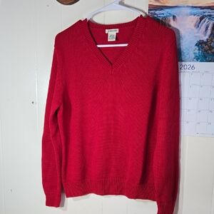 St. John's Bay Red V-Neck Sweater